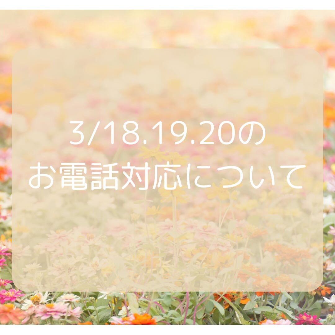 3/18.19.20のお電話対応について【はりきゅうサロンe