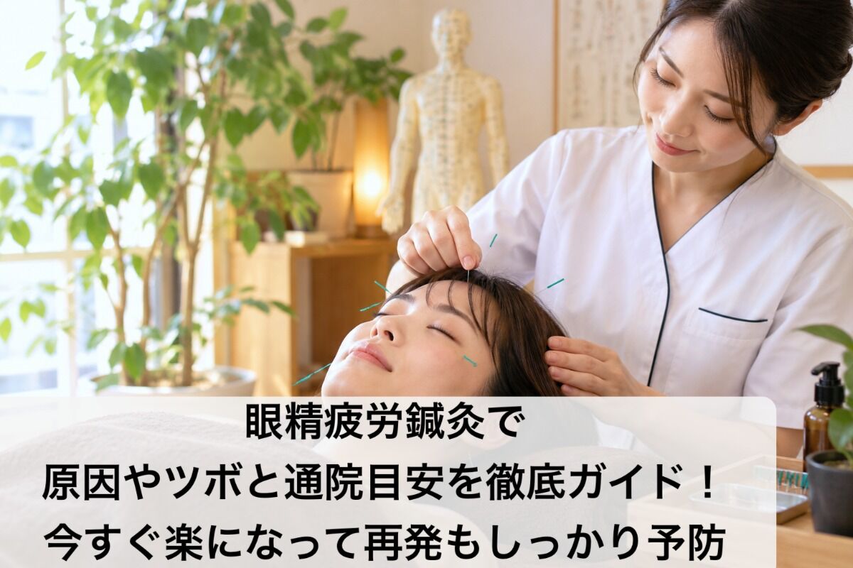 眼精疲労鍼灸で原因やツボと通院目安を徹底ガイド！今すぐ楽になって再発もしっかり予防